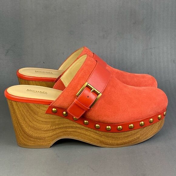 Michael Kors Rye Suede Platform Clog sandals Shoes women size 9 - Picture 1 of 13